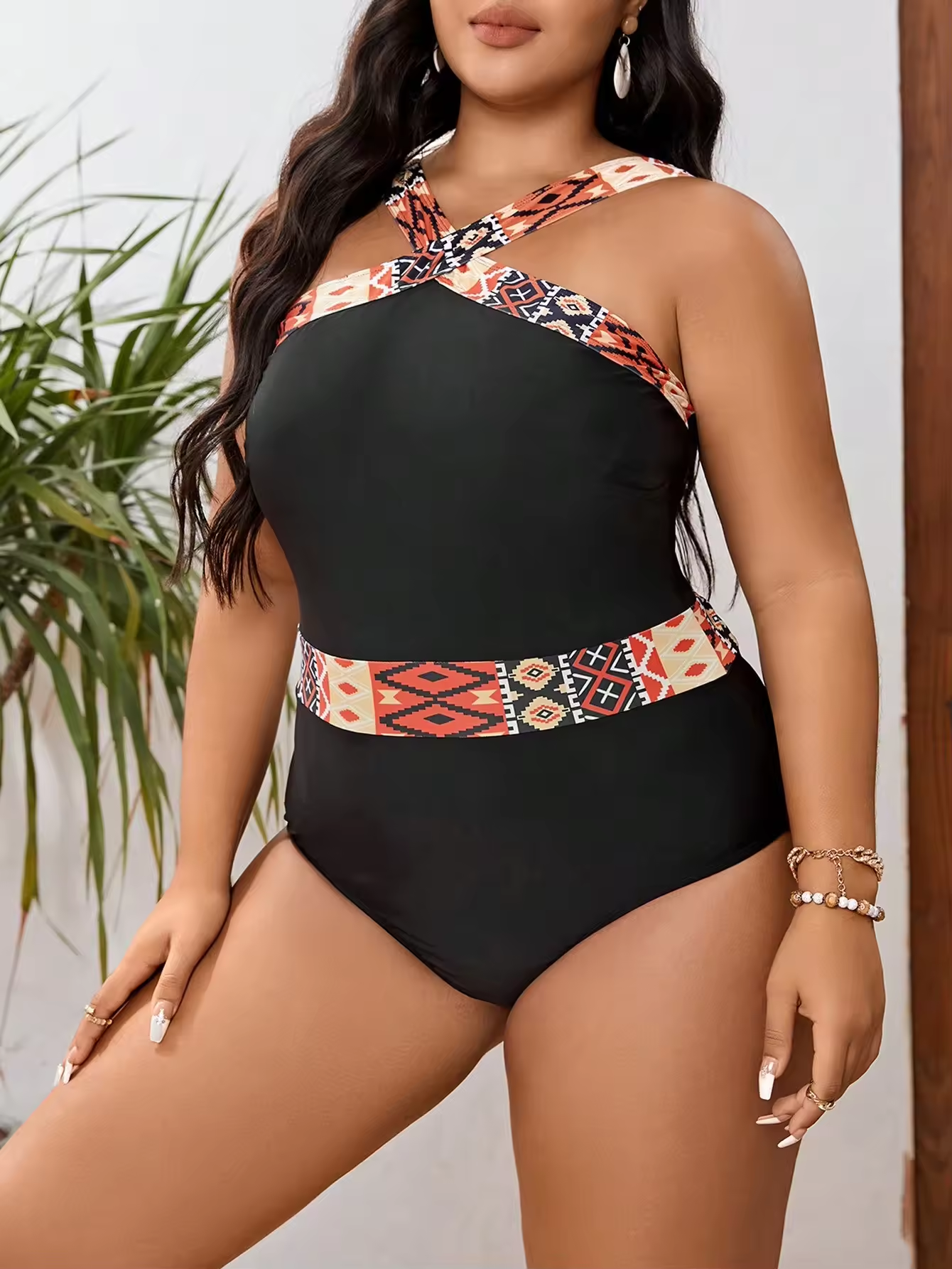 Plus Size Swimwear Hot Beachwear 1 Piece Bikini Swim Suit Fat Woman