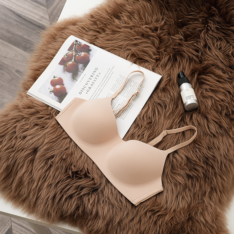 Women's Comfortable Anti-Sagging One-Piece Bra Half-Cup Small Chest Push-Up Solid Knitted Cup Thin Adjusted-Straps Everyday No reviews yet