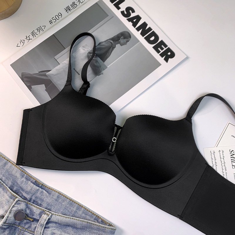 Authentic Summer Thin Style Women's Intimates Small Breasts Push-Up Enlargement Adjustable Breast-Retracting Solid Seamless Bra