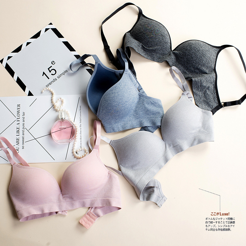 Women's Bra Without Steel Ring Adjustable Comfortable Small Chest Push-up Breathable Large Chest Thin Mold Cup Bra