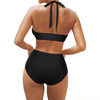 Custom V neck 2 piece swimwear women sexy halter womens swimsuits sexy bikini high waist summer bikini