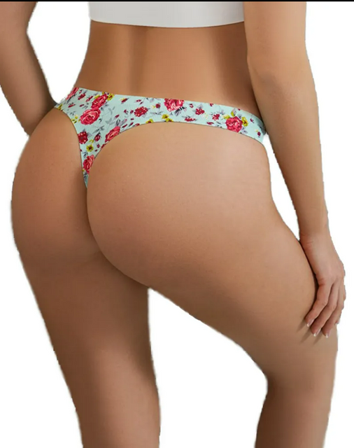Manufacturer Laser Cut Ice Silk Seamless Printed XL Thong T Back 2023 Women Ladies G String Panties