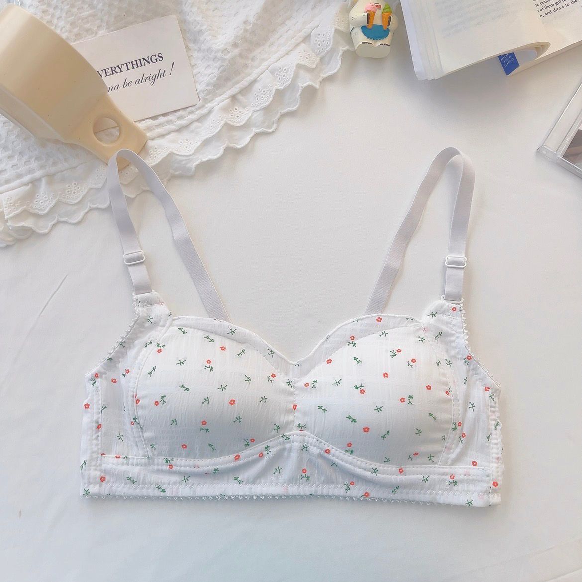 Women New Underwear Cute Flower Lace Teen Girls Bra Thin Breathable Developmental Bra