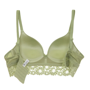 Ladies Sexy Thread Jacquard Cross Back Crop Top Brief V-neck Pad Brassiere Women Wireless Bralette Girls Lace Panties Bra Set