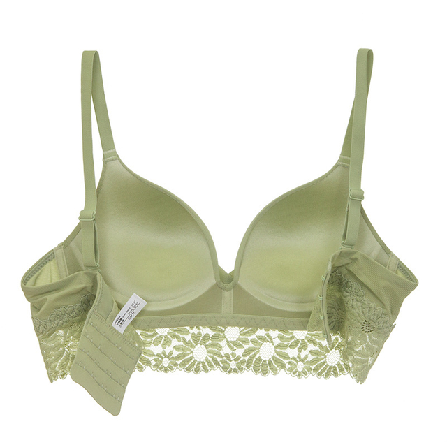 Ladies Sexy Thread Jacquard Cross Back Crop Top Brief V-neck Pad Brassiere Women Wireless Bralette Girls Lace Panties Bra Set
