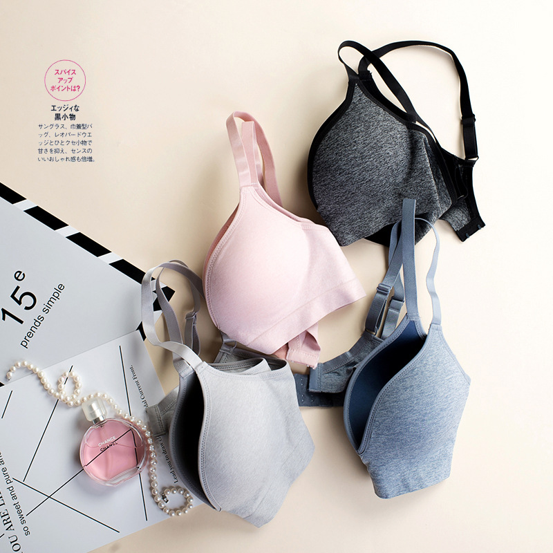 Women's Bra Without Steel Ring Adjustable Comfortable Small Chest Push-up Breathable Large Chest Thin Mold Cup Bra