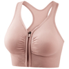 Women's Plus Size Shockproof Sports Bra for Running Yoga Fitness Hollow Beauty Back Front Zipper Breathable Seamless Sports