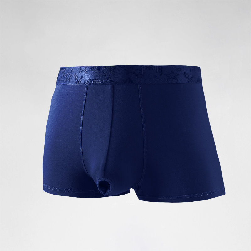 Men's Mid-Rise Boxer Underwear Custom Polyester Fiber Breathable Plain Boxers with Print Pattern