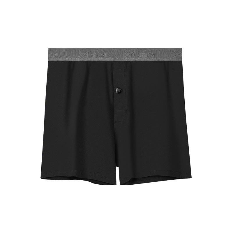 Men's Bamboo Fiber Boxer Underwear Solid Color Mid-Waist Pajama Pants Large Size Arrot Briefs