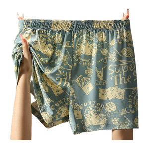 Men's Pure Cotton Arrow Underwear Boxer Briefs Mid-Rise Large Size Shorts for Boys Loose Fit Home