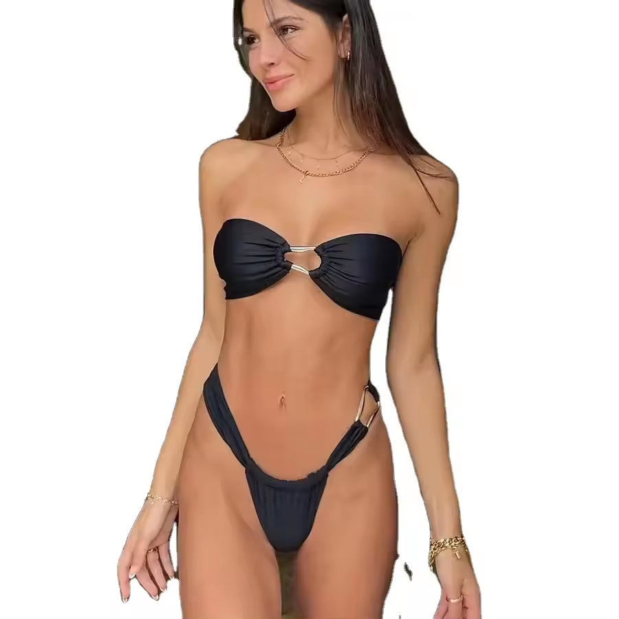 Women Summer Sexy 2 Piece Sets Beach Solid Colors Bikinis