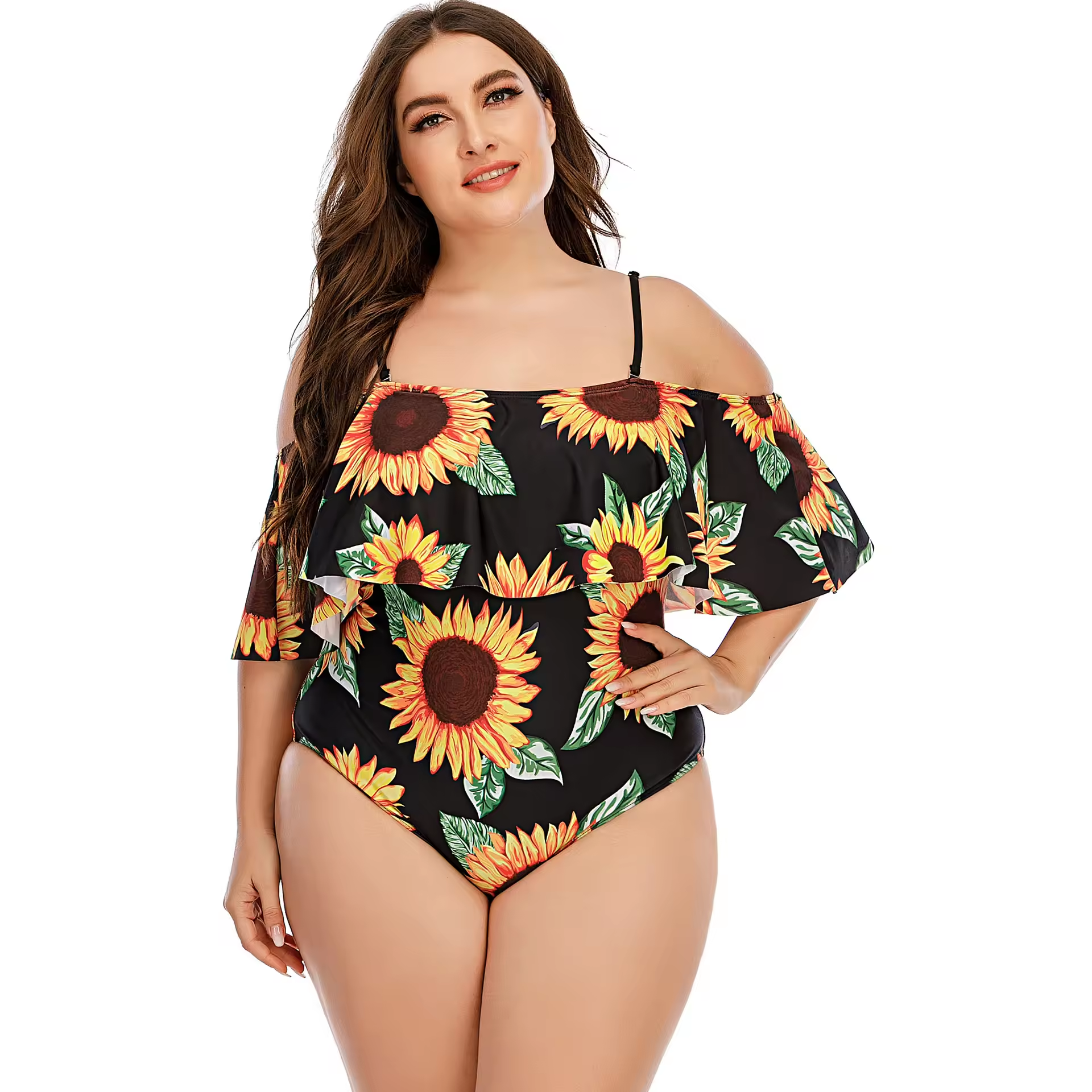 Printed Swimsuits Tummy Control Swimwear Monokini Adjustable Shoulder Swimsuit