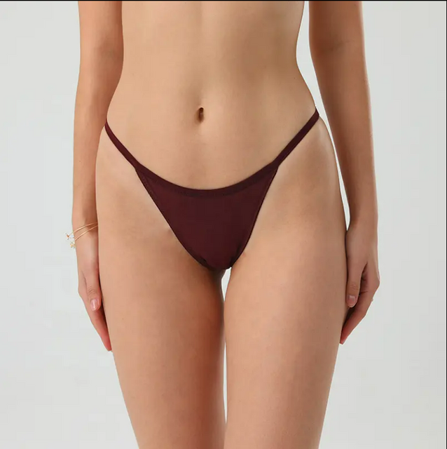 Solid Color Women's Underwear 95% Cotton Customized Sexy Bikini Fashionable Low Rise Sexy Ladies Bikini