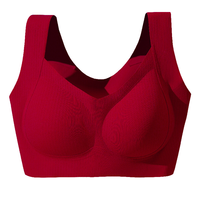 Top Thin Smooth Anti Sagging Jelly Breathable Ice Silk Push-up Wireless Bralette Yoga Sports Seamless Bra for Women