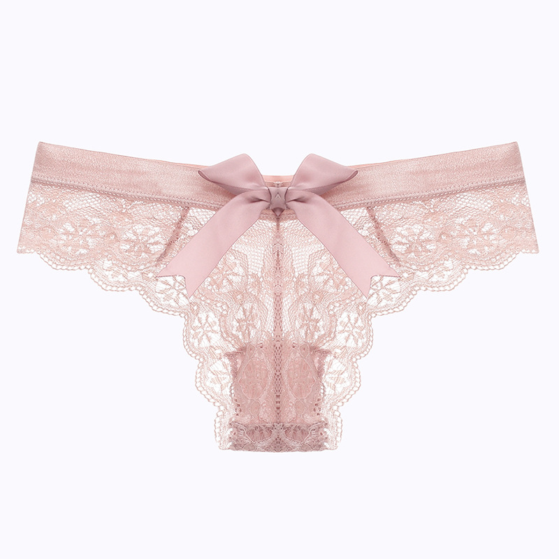 Women's Sexy Bow Thong Panties Mature Women Sexy Lace Lingerie Underwear Women Transparent Sexy G-String