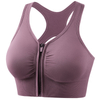 Women's Plus Size Shockproof Sports Bra for Running Yoga Fitness Hollow Beauty Back Front Zipper Breathable Seamless Sports