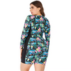 Plus Size One-Piece Swimsuit For Women Modest Print Plus Size Long Sleeve Swimwear