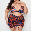 Lady Three-piece Swimsuit Mini Printed Sexy Backless Swimsuit