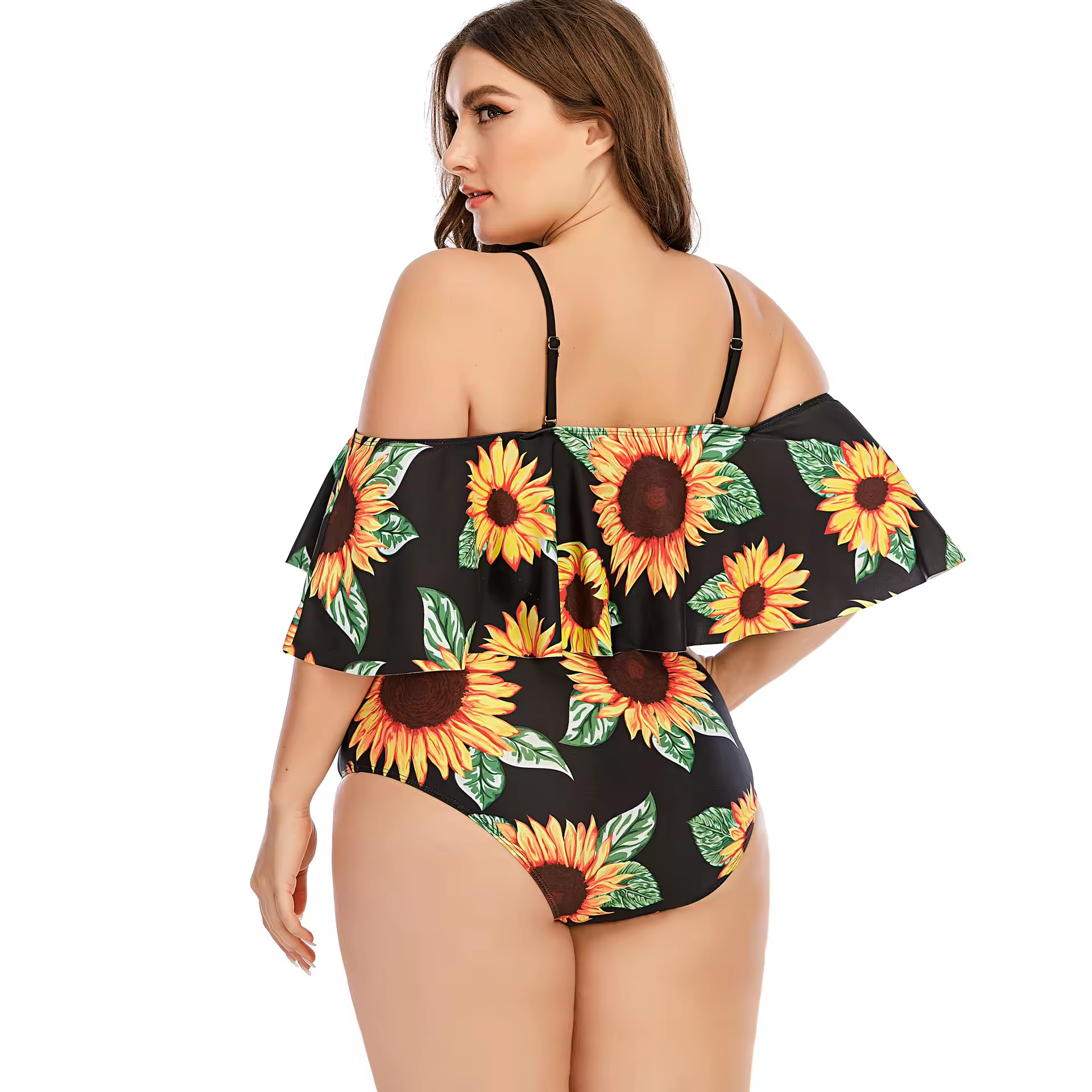Printed Swimsuits Tummy Control Swimwear Monokini Adjustable Shoulder Swimsuit