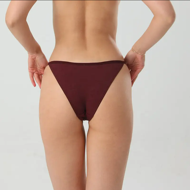 Solid Color Women's Underwear 95% Cotton Customized Sexy Bikini Fashionable Low Rise Sexy Ladies Bikini