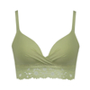 Ladies Sexy Thread Jacquard Cross Back Crop Top Brief V-neck Pad Brassiere Women Wireless Bralette Girls Lace Panties Bra Set