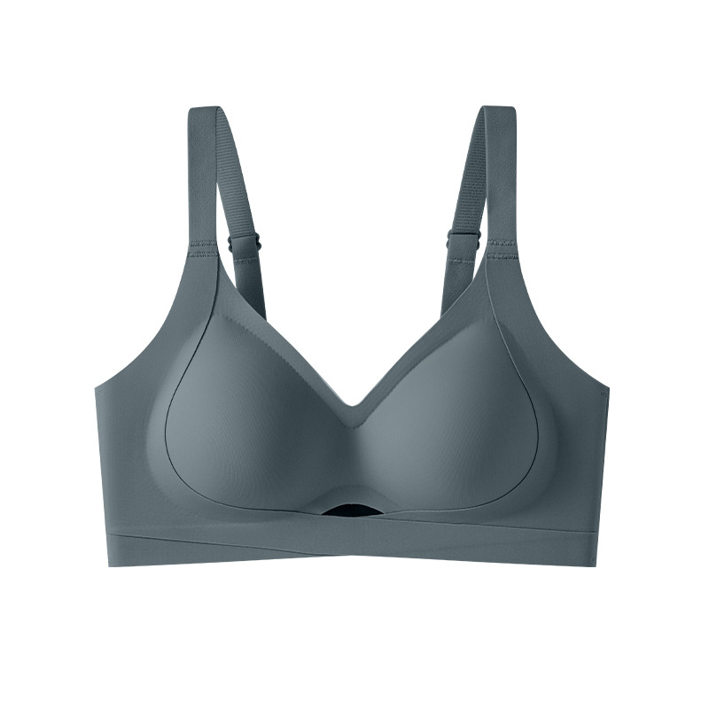 Comfortable Seamless Push Gel Sports Bra for Women Adjustable Wireless Fixed Cups Non-Slip Straps Everyday Bras