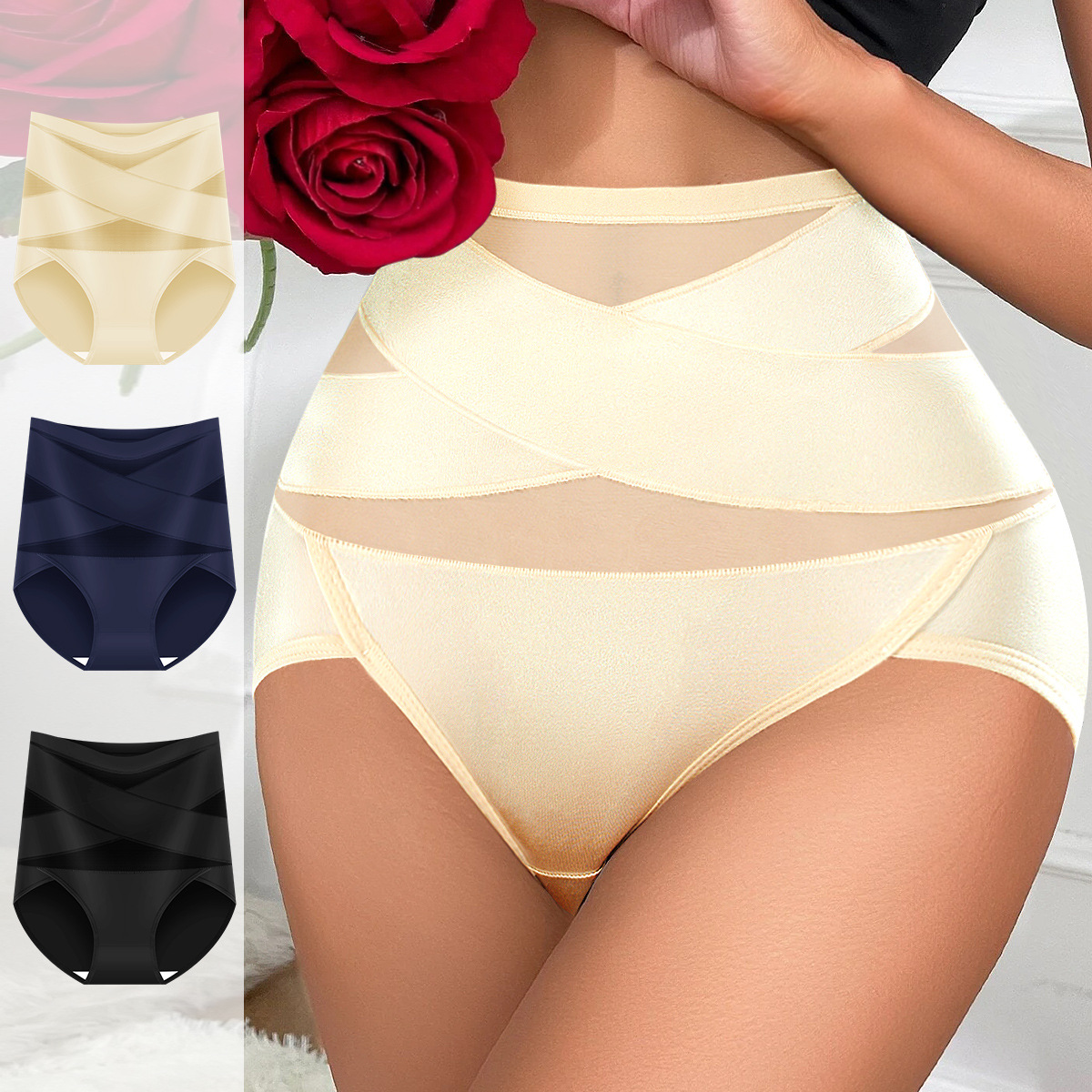 Custom Logo High Waist Seamless Panties Sexy Women Slimming Butt Lifter Comfortable Tummy Control Thong Underwear