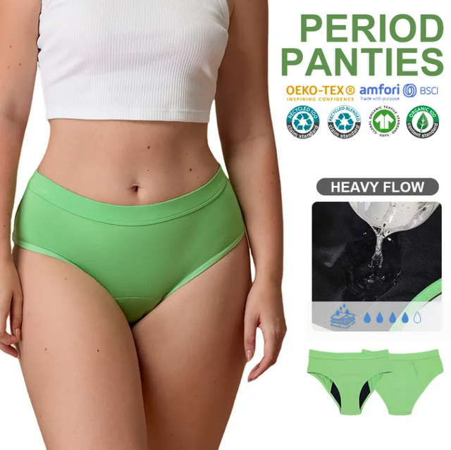 Women Leak Proof Reusable Menstrual Underwear Breathable Washable Menstrual Period Panties Underwear for Ladies