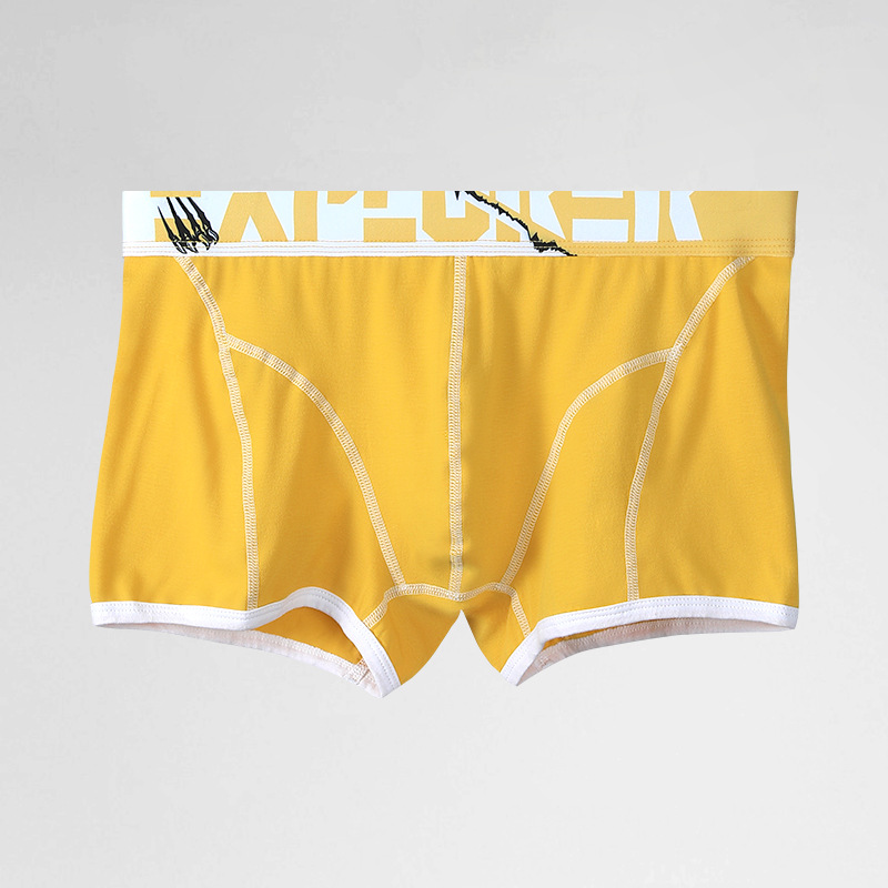 Men's Mid-Rise Boxer Shorts Stylish Logo Waist Summer Thin Comfortable Loose Fit Breathable Knitted Underwear Trendy