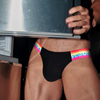  Low Waist Cotton Breathable Men Briefs Fashion Rainbow Waistband Underwear Briefs for Men Comfortable Male Panties