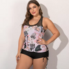 Plus Size Floral Print Swimsuit Beachwear Bikini Two Pieces For Women