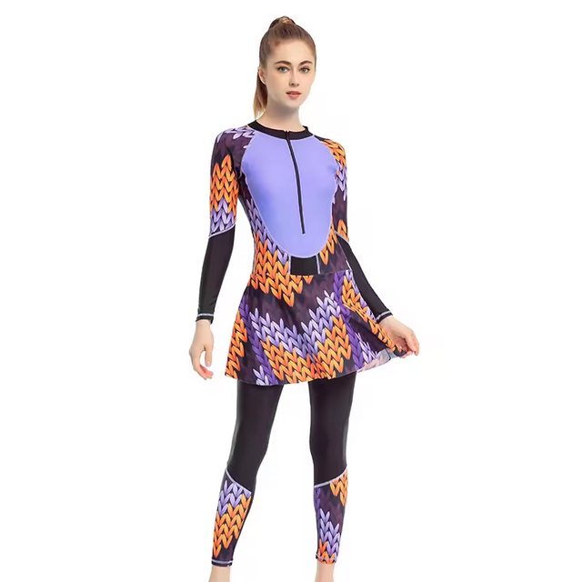Floral Beach Surf Clothes Islamic Swimwear For Women Printing Muslim Swimwear Wear