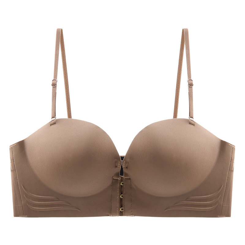 Seamless Wireless Front Closure Thick Cup Bra Push up Comfort Invisible Wirefree Off Shoulder Outfit Strapless Bra