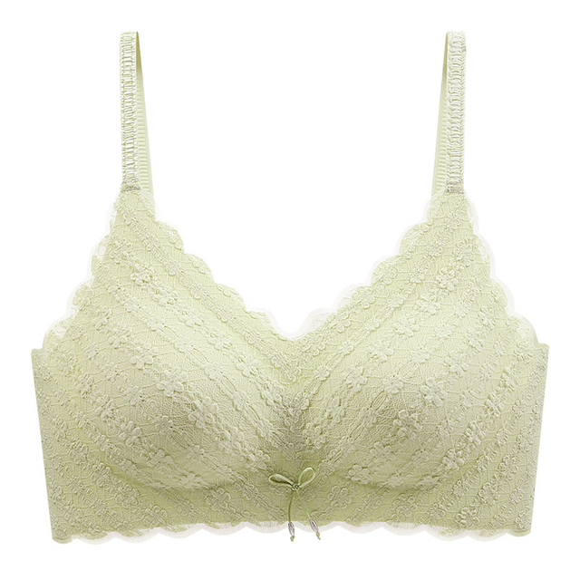 Lace Beautiful Back Underwear Women's Anti-exposure Push up comfort Breathable Strap Vest Wireless Thin Bra