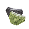 Breathable Men's Briefs Sexy Mid-rise Size Antibacterial Silk Knitted Underwear with Low Waist