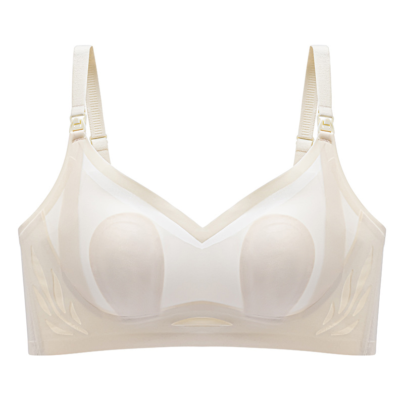 Casual Seamless Full Coverage Plus Size One-Piece Anti Sagging Ice Silk Adjustment Bra for Women