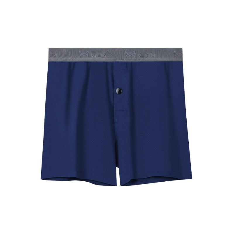 Men's Bamboo Fiber Boxer Underwear Solid Color Mid-Waist Pajama Pants Large Size Arrot Briefs