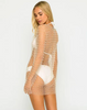 Women Sexy Beach Swimsuit Sheer Rhinestones Mesh Swimming Pool Swimwear Cover Up