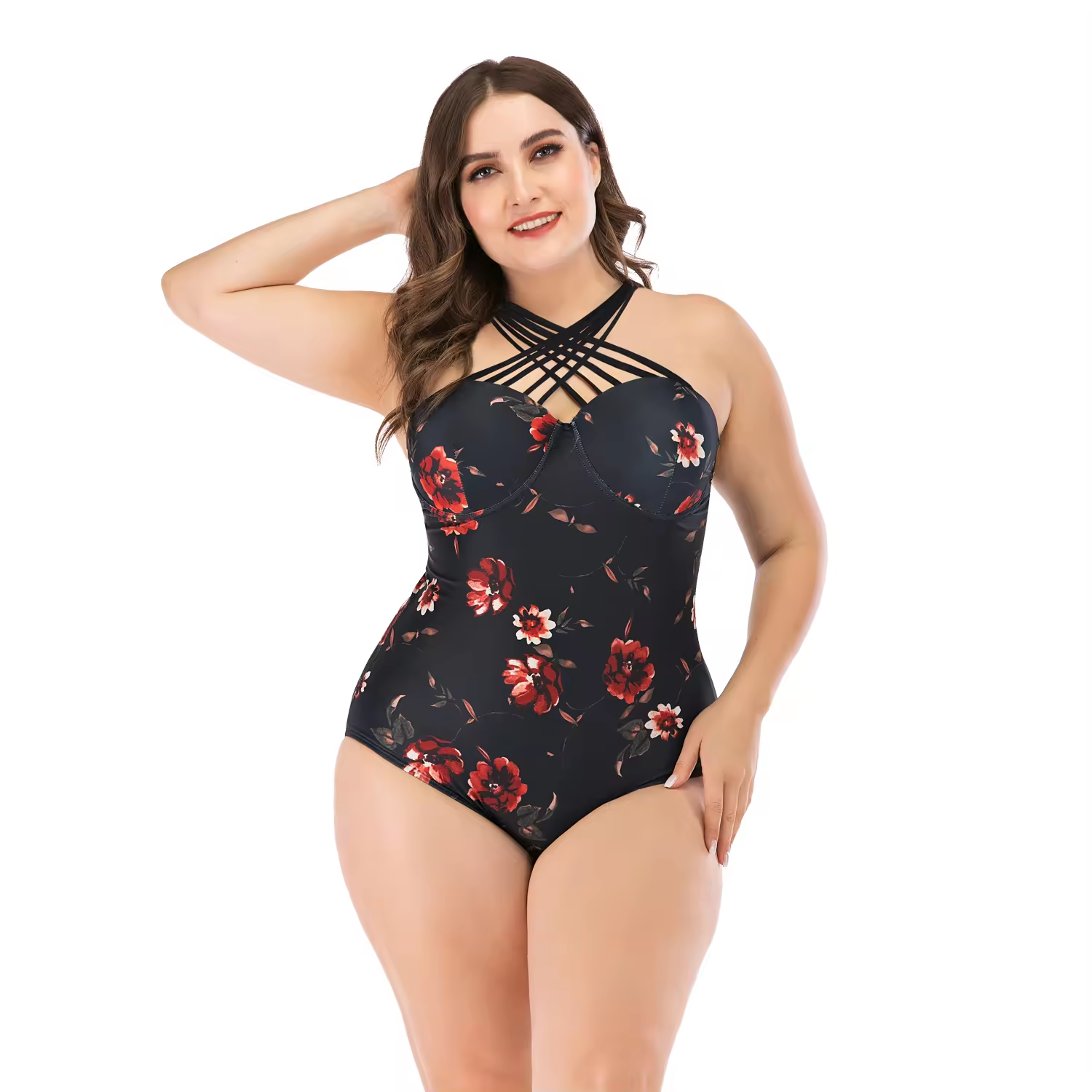 Plus Size Women One Piece Swimwear & Beachwear Underwire Push Up Bathing Suit