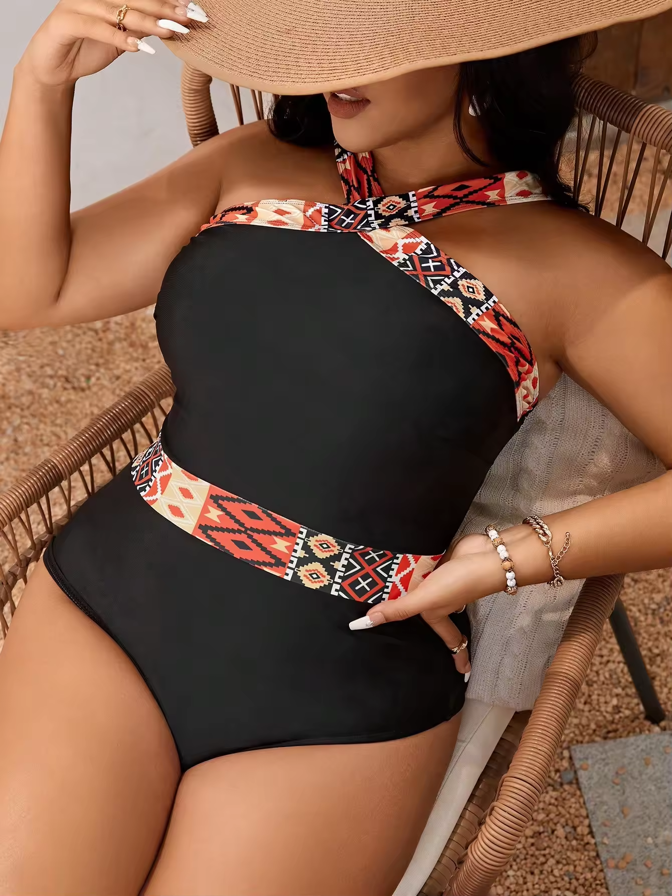 Plus Size Swimwear Hot Beachwear 1 Piece Bikini Swim Suit Fat Woman