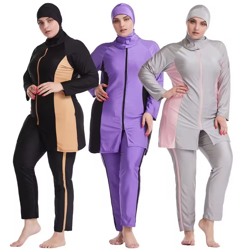 Plus Size Muslim Swim Wear Burkinis Bathing Suit Beach Swimsuit Full Coverage Muslim Swimwear