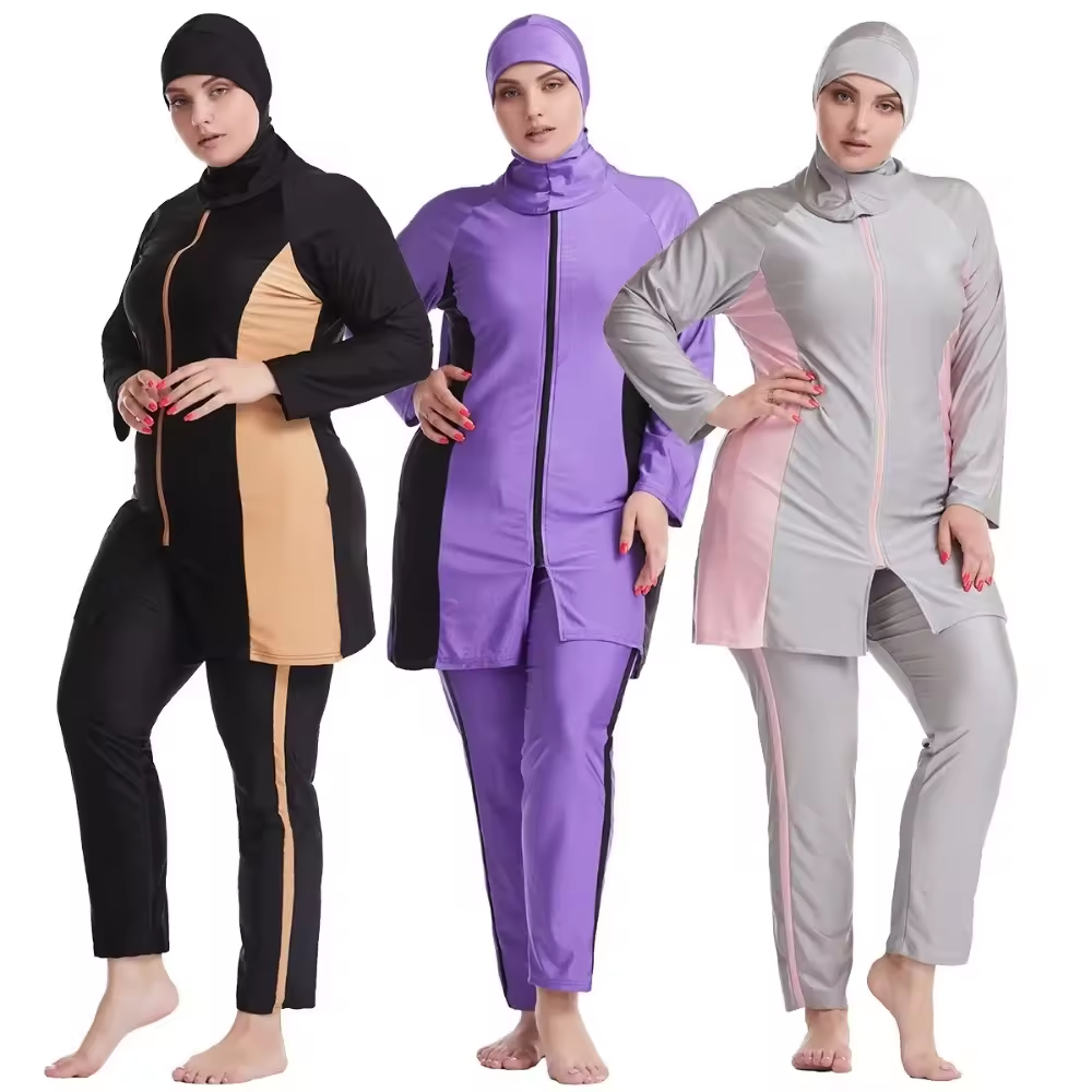 Plus Size Muslim Swim Wear Burkinis Bathing Suit Beach Swimsuit Full Coverage Muslim Swimwear