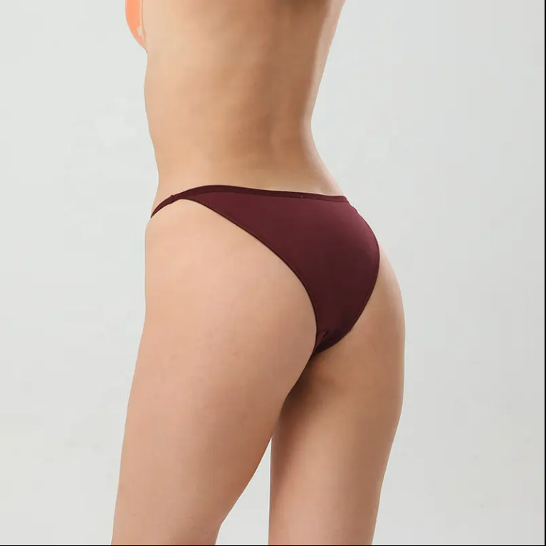Solid Color Women's Underwear 95% Cotton Customized Sexy Bikini Fashionable Low Rise Sexy Ladies Bikini