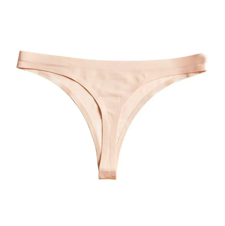 Women Ice Silk T-back Female Underwear Solid Large Size Ladies Panties Sexy Seamless Thongs