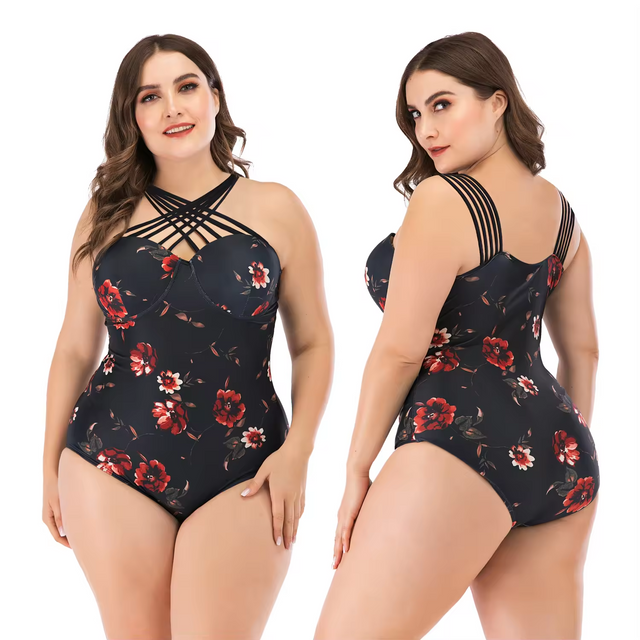 Plus Size Women One Piece Swimwear & Beachwear Underwire Push Up Bathing Suit
