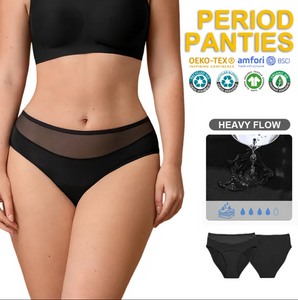 High Waist Organic Cotton Heavy Flow Reusable Culotte Menstrual Underwear Leakproof Period Panties