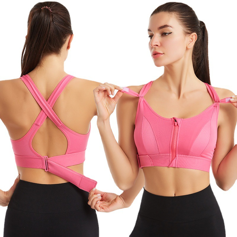 Custom Logo Fitness Yoga Bra for Running Adjustable Strap Sports Workout Top