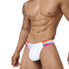  Low Waist Cotton Breathable Men Briefs Fashion Rainbow Waistband Underwear Briefs for Men Comfortable Male Panties
