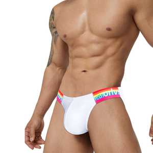  Low Waist Cotton Breathable Men Briefs Fashion Rainbow Waistband Underwear Briefs for Men Comfortable Male Panties