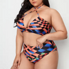 Lady Three-piece Swimsuit Mini Printed Sexy Backless Swimsuit